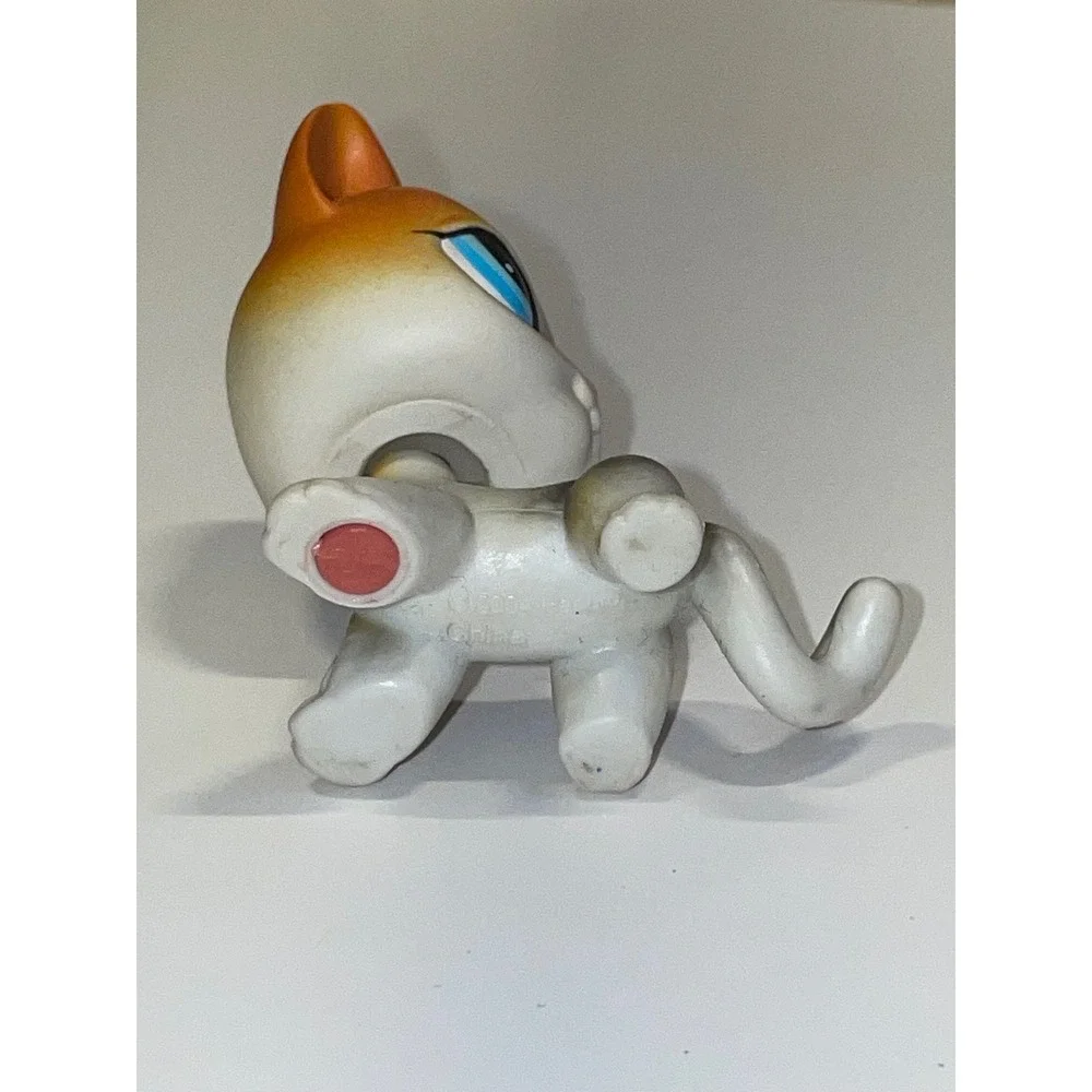 Littlest Pet Shop LPS Orange Black Calico‎ Cat #106 Blue Eyes Toy Hasbro